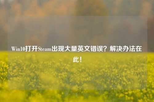 Win10打开Steam出现大量英文错误？解决办法在此！