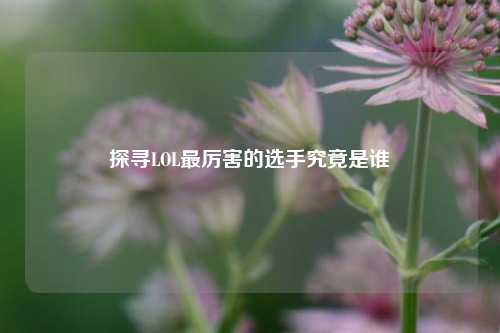 探寻LOL最厉害的选手究竟是谁