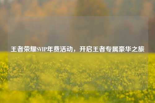 王者荣耀SVIP年费活动，开启王者专属豪华之旅